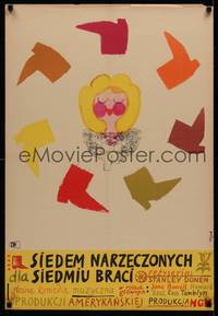 1k236 SEVEN BRIDES FOR SEVEN BROTHERS Polish 23x33 '54 completely different art by Jerzy Flisak!