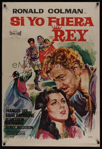 1k046 IF I WERE KING Spanish R65 different art of Ronald Colman & Frances Dee by Jano!