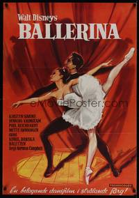 1k115 BALLERINA Swedish '66 Disney, wonderful art of Danish ballet dancers by Walter Bjorne!