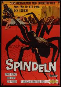 1k130 SPIDER Swedish '58 Bert I. Gordon horror, it MUST eat YOU to live, different art!