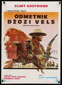 1k146 OUTLAW JOSEY WALES Yugoslavian '76 Clint Eastwood is an army of one, cool artwork!