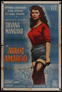 1m100 BITTER RICE Argentinean '48 full-length art of sexy primitive beauty Silvana Mangano!