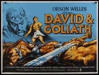 1m330 DAVID & GOLIATH British quad '61 completely different art with Orson Welles as King Saul!