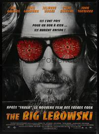1m214 BIG LEBOWSKI French 1p '98 Coen Brothers, great image of slacker Jeff Bridges in shades!