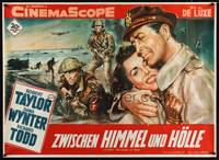 1m081 D-DAY THE SIXTH OF JUNE German 33x47 '56 different art of Robert Taylor & Wynter by WIlliams!