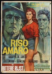 1m128 BITTER RICE Italian 1p R64 art of sexy primitive beauty Silvana Mangano, Vittorio Gassman