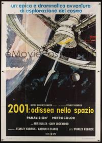 1m176 2001: A SPACE ODYSSEY Italian 2p R70s Stanley Kubrick, art of space wheel by Bob McCall!