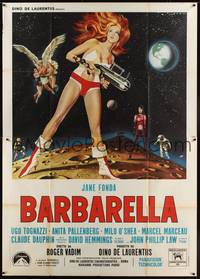1m179 BARBARELLA Italian 2p '68 sexiest sci-fi art of Jane Fonda by Antonio Mos, Roger Vadim