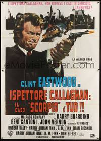 1m183 DIRTY HARRY Italian 2p R70s art u of Clint Eastwood pointing gun by Franco, Siegel classic!