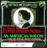 1p001 AMERICAN WIDOW glass slide '17 close portrait of super young Ethel Barrymore!
