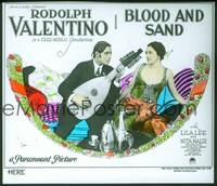 1p004 BLOOD & SAND glass slide '22 matador Rudolph Valentino serenades pretty Lila Lee!