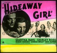 1p016 HIDEAWAY GIRL glass slide '36 Robert Cummings, Shirley Ross, Martha Raye w/sailors!