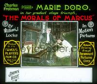 1p031 MORALS OF MARCUS glass slide '15 Eugene Ormonde sits by Marie Doro sleeping in chair!