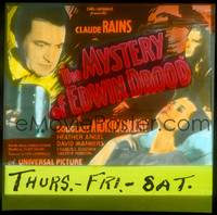 1p032 MYSTERY OF EDWIN DROOD glass slide '34 addict Claude Rains, Heather Angel, Charles Dickens