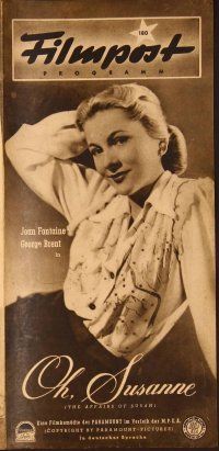 1p113 AFFAIRS OF SUSAN German Filmpost programm '49 many different images of pretty Joan Fontaine!