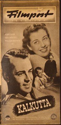 1p123 CALCUTTA German Filmpost programm '48 different images of Alan Ladd & Gail Russell in India!