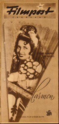 1p126 CARMEN German Filmpost programm '49 many images of sexy Viviane Romance & Jean Marais!