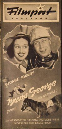 1p128 COME ON GEORGE German Filmpost programm '49 George Formby in a singing horse racing comedy!