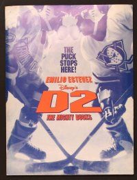 1p170 D2: THE MIGHTY DUCKS presskit '94 Disney, Emilio Estevez coaches teens at ice hockey!
