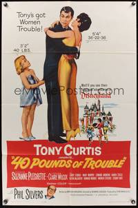 1r012 40 POUNDS OF TROUBLE 1sh '63 Tony Curtis has women trouble, Suzanne Pleshette!