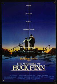 1r018 ADVENTURES OF HUCK FINN DS 1sh '93 Elijah Wood as Huckleberry, Courtney Vance as Jim!
