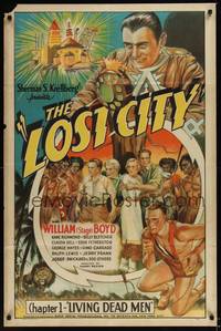 1r535 LOST CITY Chap1 1sh '35 jungle sci-fi serial starring William Stage Boyd, Living Dead Men!