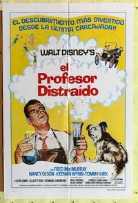 1s616 ABSENT-MINDED PROFESSOR Spanish/U.S. 1sh R74 Walt Disney, Flubber, Fred MacMurray in title role!
