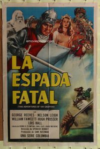 1s617 ADVENTURES OF SIR GALAHAD Spanish/U.S. 1sh '49 George Reeves, Knights of the Round Table!