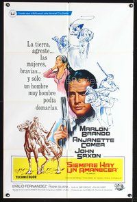 1s627 APPALOOSA Spanish/U.S. 1sh '66 Marlon Brando, the lustful & lawless live on the edge of violence!
