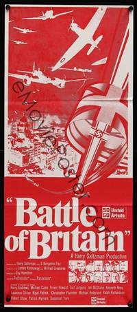 1s022 BATTLE OF BRITAIN New Zealand daybill '69 all-star cast in classic World War II battle!