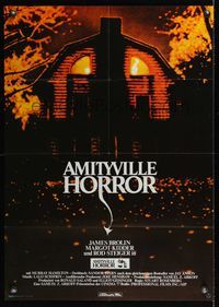 1s175 AMITYVILLE HORROR German '79 AIP, great image of haunted house, for God's sake get out!