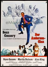 1s176 ANDERSON TAPES German '71 art of Sean Connery & gang of masked robbers, Sidney Lumet!