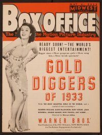 1t039 BOX OFFICE exhibitor magazine May 4, 1933 Gold Diggers of 33,Eugene O'Neill's Constant Woman
