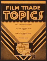 1t049 FILM TRADE TOPICS exhibitor magazine November 24, 1931 Greta Garbo on cover of Movie Gossip!
