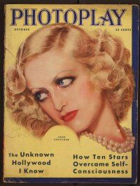 1t062 PHOTOPLAY magazine October 1931 art of sexy blonde Joan Crawford by Earl Christy!