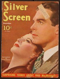 1t079 SILVER SCREEN magazine December 1939 Fred MacMurray & Barbara Stanwyck by Marland Stone!