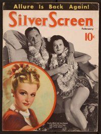 1t069 SILVER SCREEN magazine February 1939 Joan Bennett by Marland Stone + photo w/Fredric March!