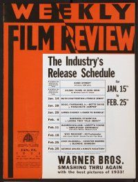 1t051 WEEKLY FILM REVIEW exhibitor magazine January 19, 1933 Mickey Mouse + Island of Lost Souls!