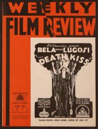 1t050 WEEKLY FILM REVIEW exhibitor magazine January 26, 1933 Bela Lugosi in The Death Kiss!