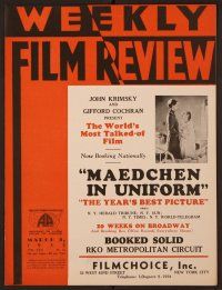 1t055 WEEKLY FILM REVIEW exhibitor magazine March 9, 1933 Gloria Swanson, Maedchen in Uniform!