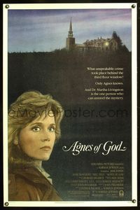 1v034 AGNES OF GOD 1sh '85 directed by Norman Jewison, Jane Fonda, nun Meg Tilly!