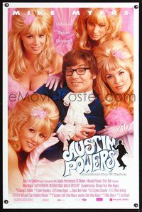 1v058 AUSTIN POWERS: INT'L MAN OF MYSTERY DS style B 1sh '97 Mike Myers & sexy fembots!