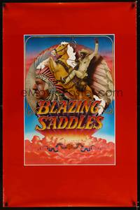 1v097 BLAZING SADDLES teaser 1sh '74 classic Mel Brooks western, art of Cleavon Little by Alvin!