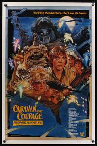1v134 CARAVAN OF COURAGE style B int'l 1sh '84 An Ewok Adventure, Star Wars, art by Drew Struzan!