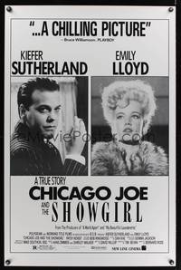 1v143 CHICAGO JOE & THE SHOWGIRL 1sh '90 B&W close-ups of Keifer Sutherland & Emily Lloyd!