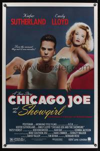 1v144 CHICAGO JOE & THE SHOWGIRL 1sh '90 cool colorized image of Keifer Sutherland & Emily Lloyd!