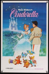 1v149 CINDERELLA 1sh R81 Walt Disney classic romantic musical fantasy cartoon!