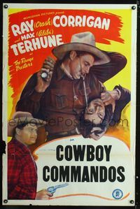 1v169 RANGE BUSTERS 1sh 1950s Crash Corrigan, Dusty King & Max Terhune, Cowboy Commandos!