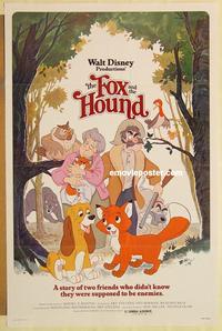 1v256 FOX & THE HOUND 1sh '81 two friends who didn't know they were supposed to be enemies!