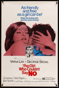 1v270 GIRL WHO COULDN'T SAY NO 1sh '69 sexy Virna Lisi is the end in loving, George Segal!